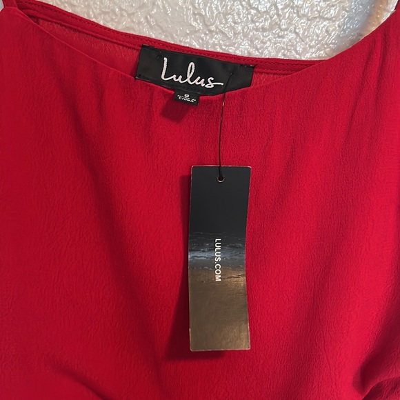 NWT Lulus Love's Young Dream Red Wrap Dress - Picture 5 of 7